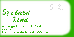 szilard kind business card